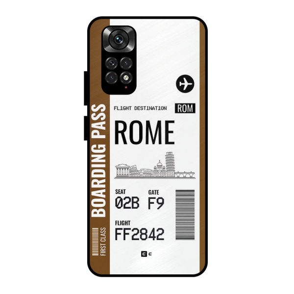 Rome Boarding Pass Metal Back Case for Redmi Note 11 Pro