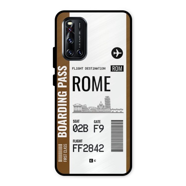 Rome Boarding Pass Metal Back Case for Vivo V19