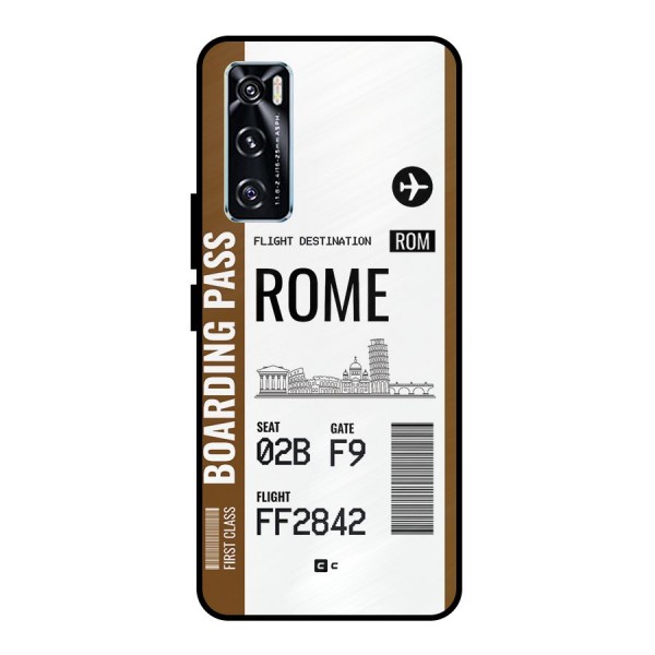 Rome Boarding Pass Metal Back Case for Vivo V20 SE