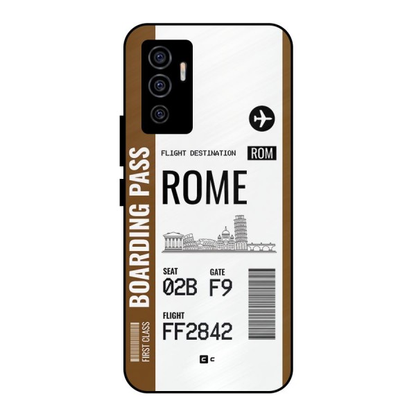 Rome Boarding Pass Metal Back Case for Vivo V23e