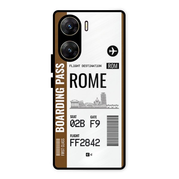 Rome Boarding Pass Metal Back Case for Vivo V29e