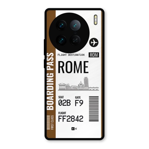 Rome Boarding Pass Metal Back Case for Vivo X90 Pro