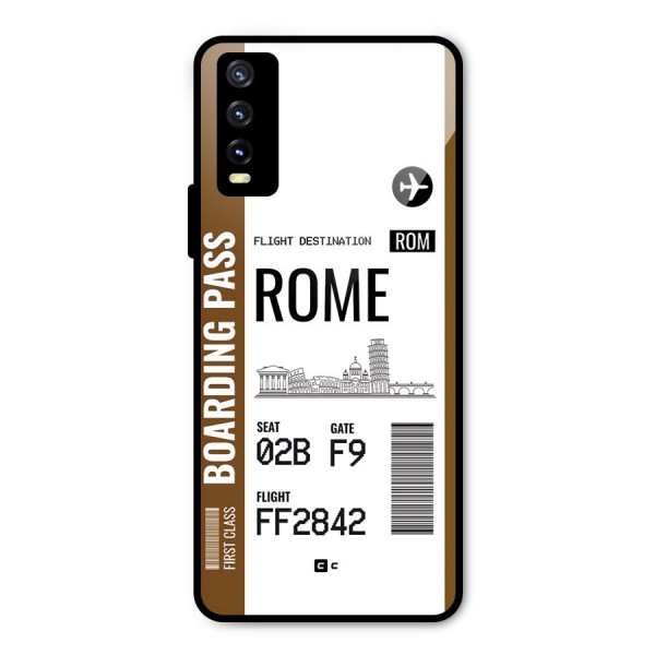 Rome Boarding Pass Metal Back Case for Vivo Y20 2021