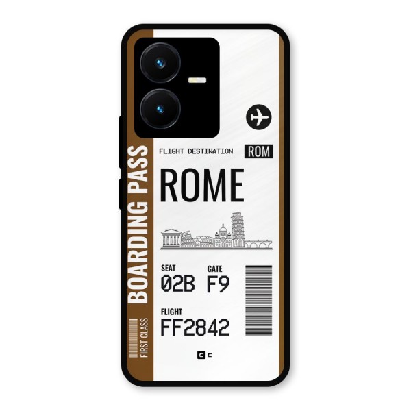 Rome Boarding Pass Metal Back Case for Vivo Y22s