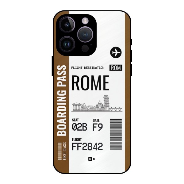 Rome Boarding Pass Metal Back Case for iPhone 14 Pro Max