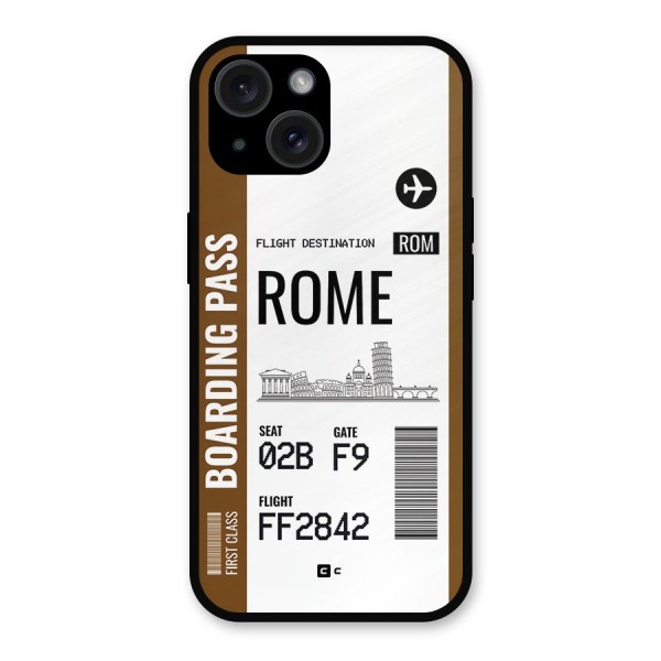 Rome Boarding Pass Metal Back Case for iPhone 15