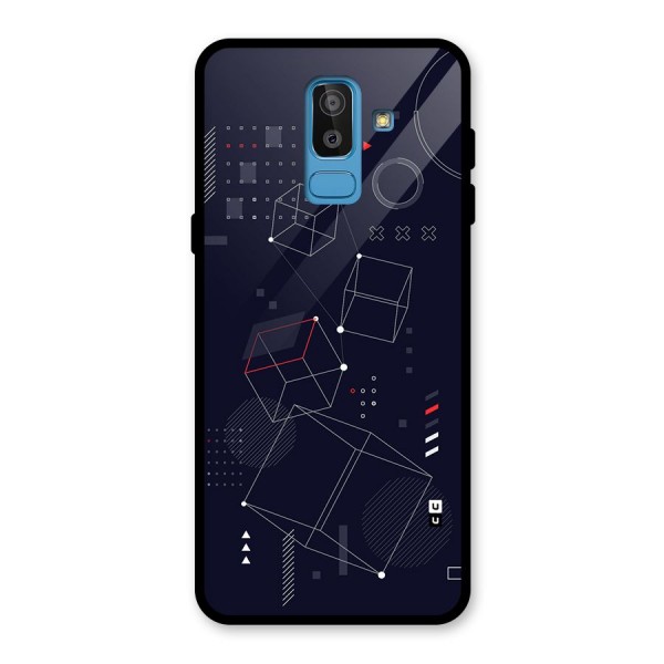 Royal Abstract Shapes Glass Back Case for Galaxy J8