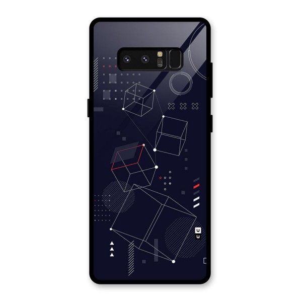 Royal Abstract Shapes Glass Back Case for Galaxy Note 8