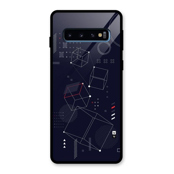 Royal Abstract Shapes Glass Back Case for Galaxy S10