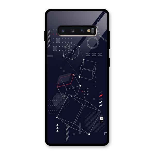 Royal Abstract Shapes Glass Back Case for Galaxy S10 Plus