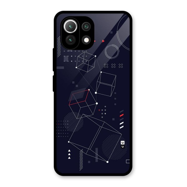 Royal Abstract Shapes Glass Back Case for Mi 11 Lite