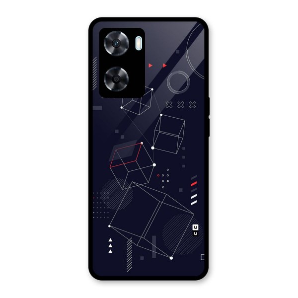 Royal Abstract Shapes Glass Back Case for Oppo A77