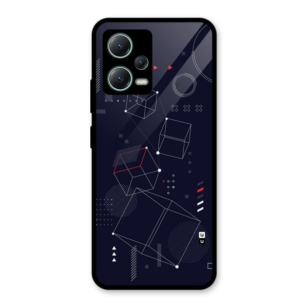 Royal Abstract Shapes Glass Back Case for Poco X5