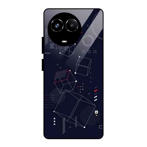 Royal Abstract Shapes Glass Back Case for Realme 11X