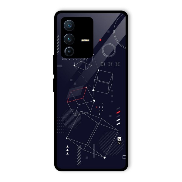 Royal Abstract Shapes Glass Back Case for Vivo V23 Pro