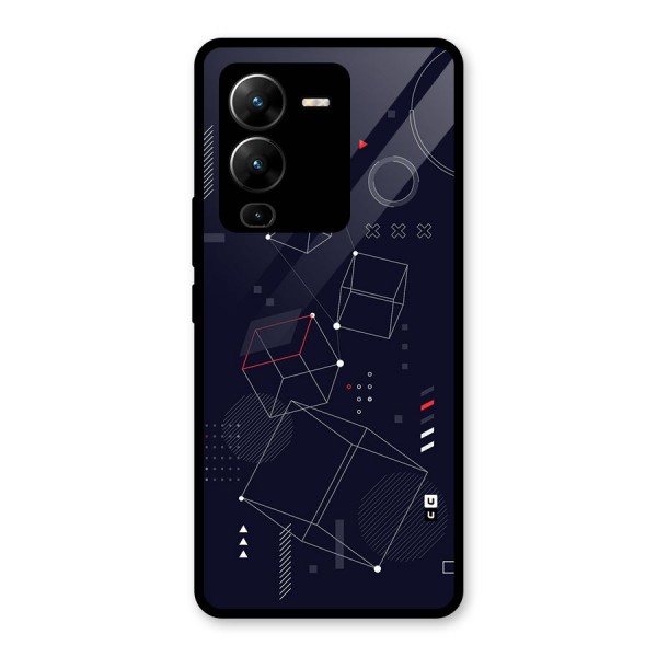 Royal Abstract Shapes Glass Back Case for Vivo V25 Pro