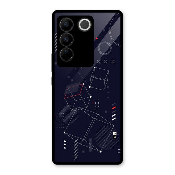 Royal Abstract Shapes Glass Back Case for Vivo V27 Pro