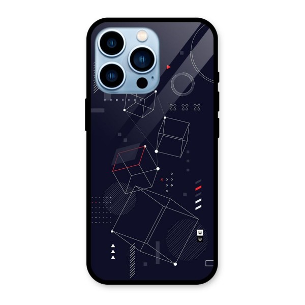 Royal Abstract Shapes Glass Back Case for iPhone 13 Pro