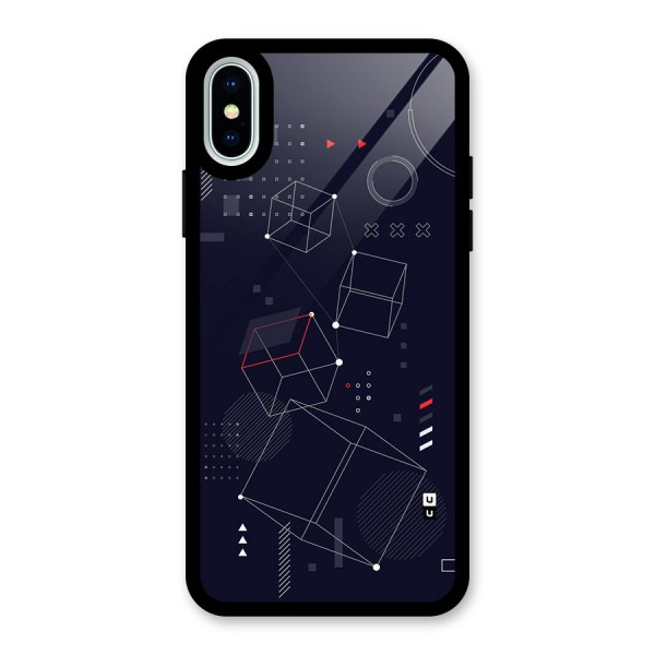 Royal Abstract Shapes Glass Back Case for iPhone X