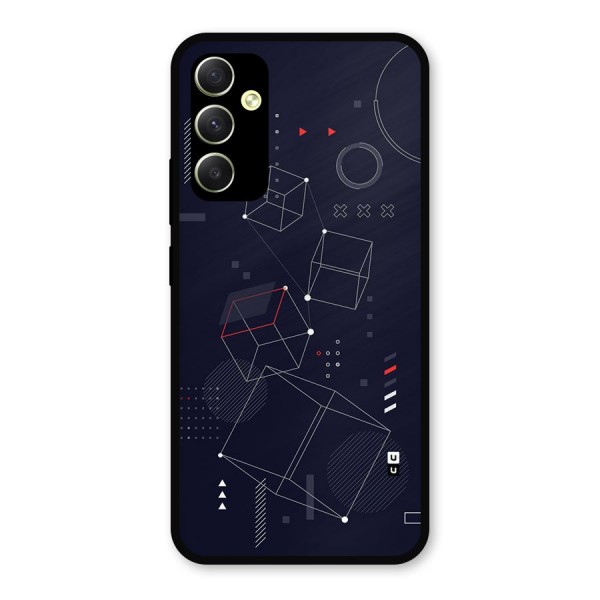 Royal Abstract Shapes Metal Back Case for Galaxy A34