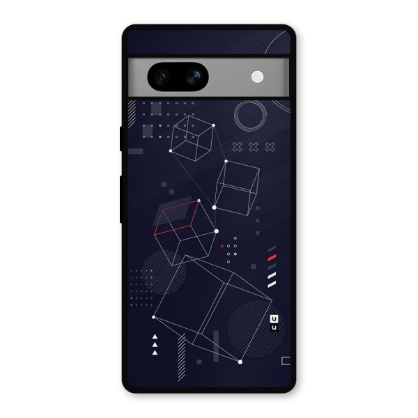 Royal Abstract Shapes Metal Back Case for Google Pixel 7a