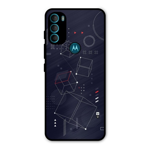 Royal Abstract Shapes Metal Back Case for Moto G71 5G