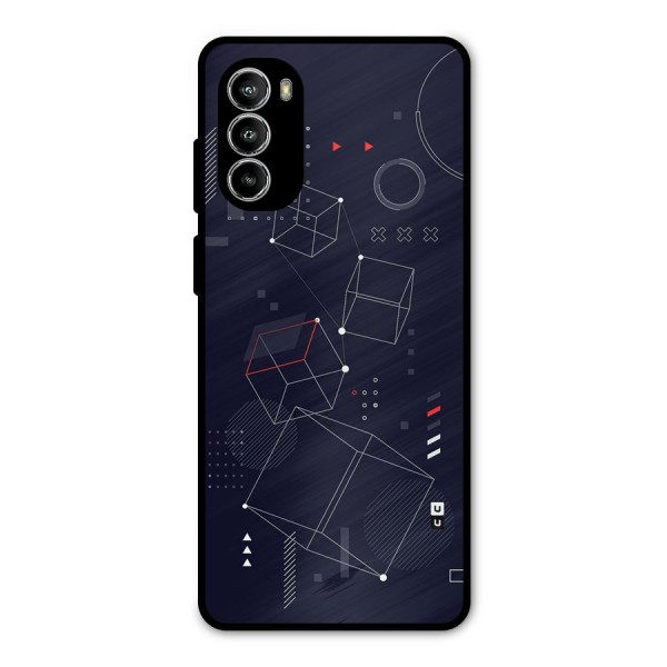 Royal Abstract Shapes Metal Back Case for Moto G82