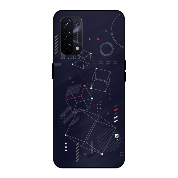 Royal Abstract Shapes Metal Back Case for Oppo A74 5G