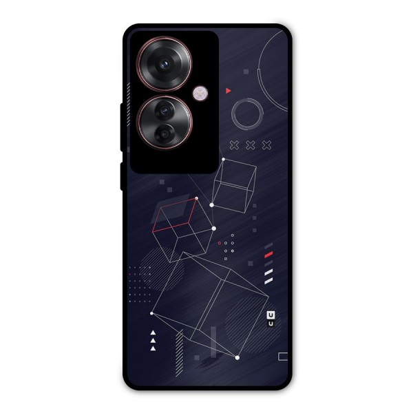 Royal Abstract Shapes Metal Back Case for Oppo F25 Pro