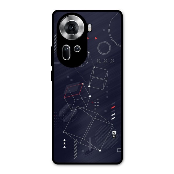 Royal Abstract Shapes Metal Back Case for Oppo Reno11 5G