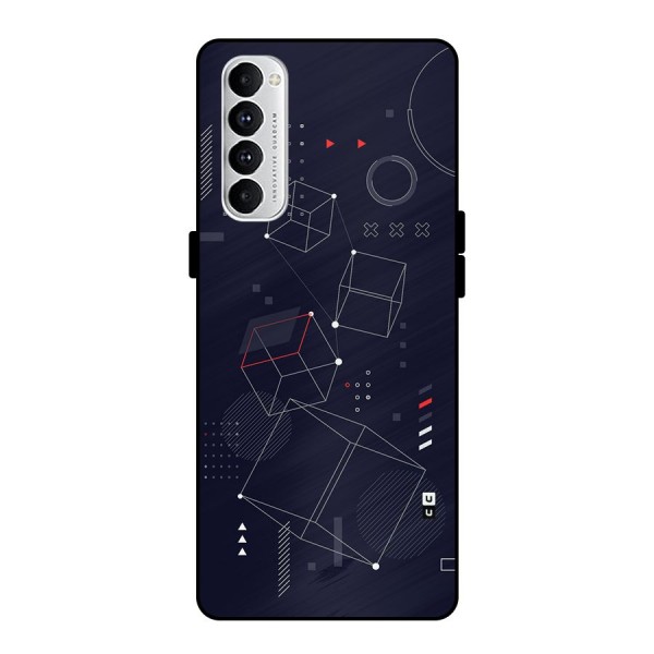 Royal Abstract Shapes Metal Back Case for Oppo Reno4 Pro