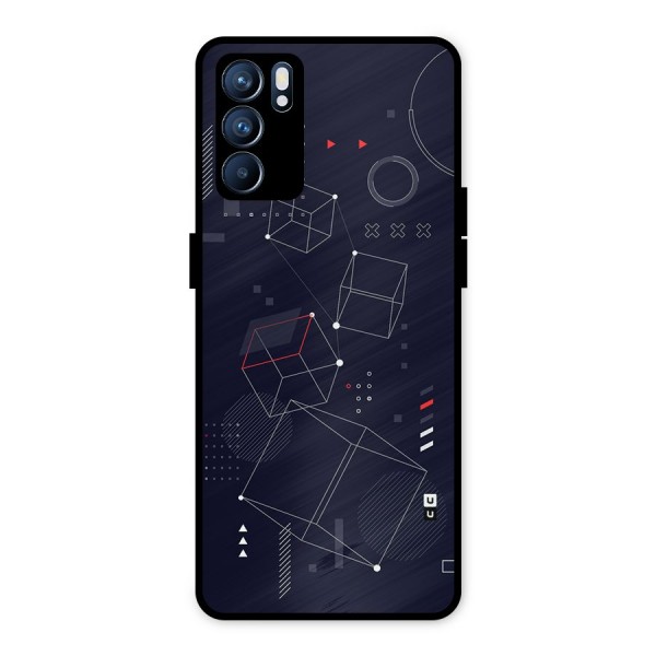 Royal Abstract Shapes Metal Back Case for Oppo Reno6 5G