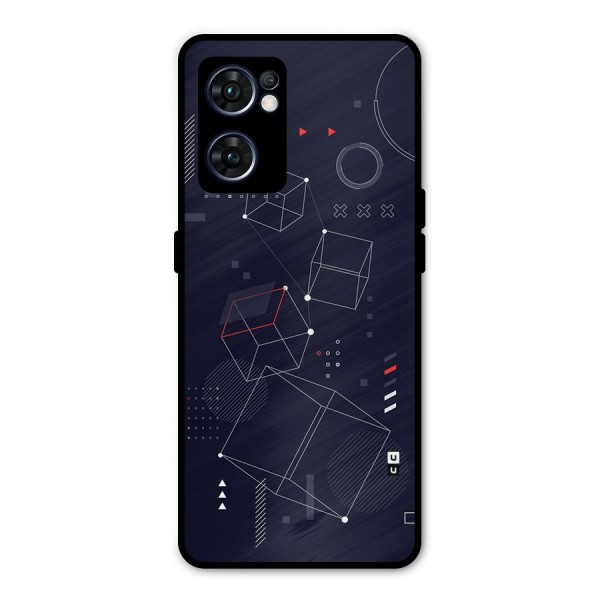 Royal Abstract Shapes Metal Back Case for Oppo Reno7 5G