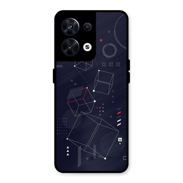 Royal Abstract Shapes Metal Back Case for Oppo Reno8 5G