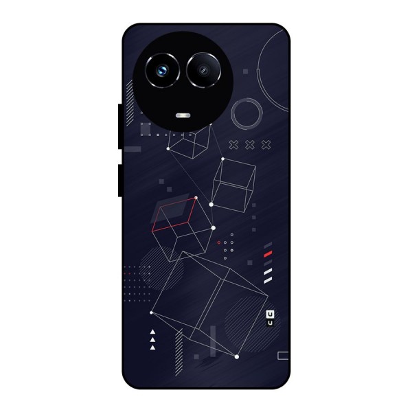 Royal Abstract Shapes Metal Back Case for Realme 11X