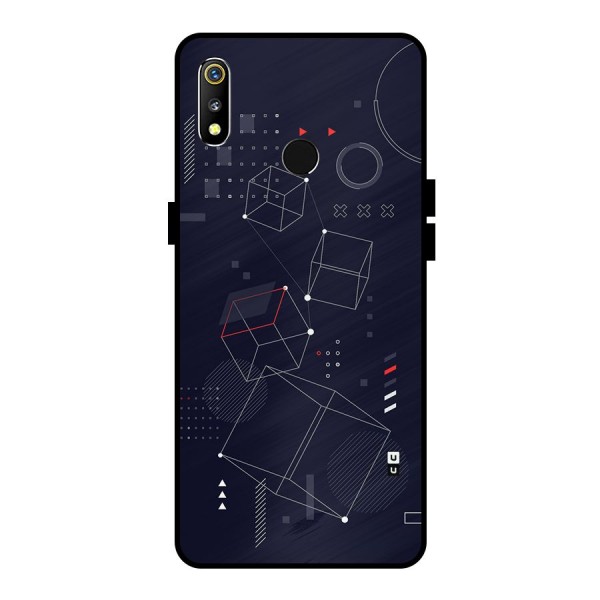 Royal Abstract Shapes Metal Back Case for Realme 3