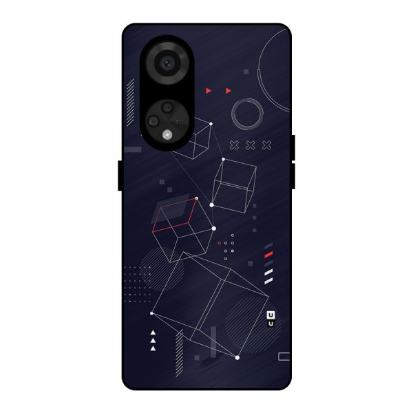 Royal Abstract Shapes Metal Back Case for Reno8 T 5G