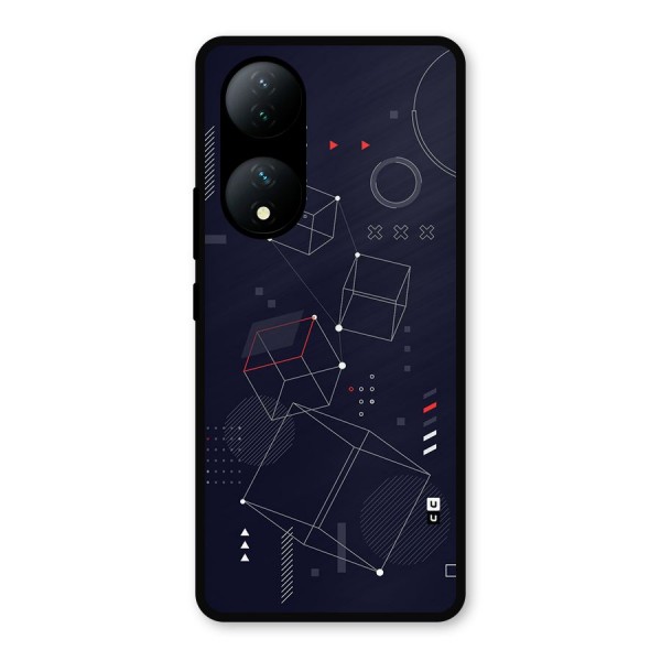 Royal Abstract Shapes Metal Back Case for Vivo T2
