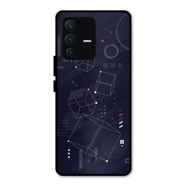 Royal Abstract Shapes Metal Back Case for Vivo V23 Pro