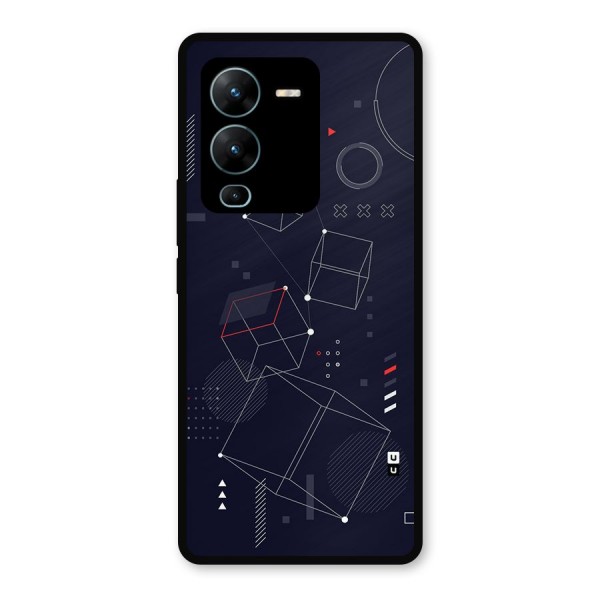 Royal Abstract Shapes Metal Back Case for Vivo V25 Pro