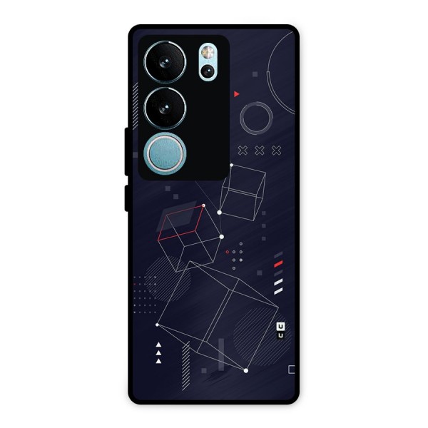 Royal Abstract Shapes Metal Back Case for Vivo V29 Pro