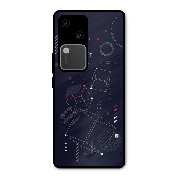 Royal Abstract Shapes Metal Back Case for Vivo V30