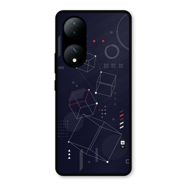 Royal Abstract Shapes Metal Back Case for Vivo Y100