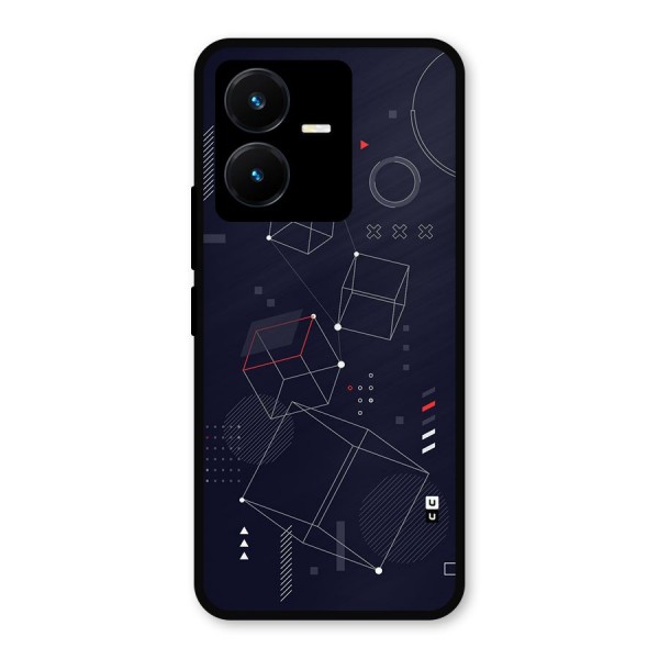 Royal Abstract Shapes Metal Back Case for Vivo Y22s