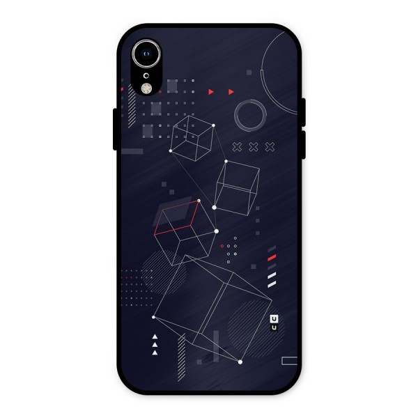Royal Abstract Shapes Metal Back Case for iPhone XR