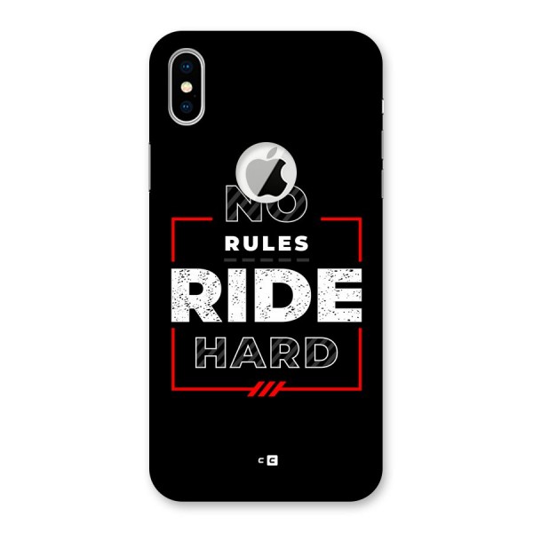 Rules Ride Hard Back Case for iPhone XS Logo Cut