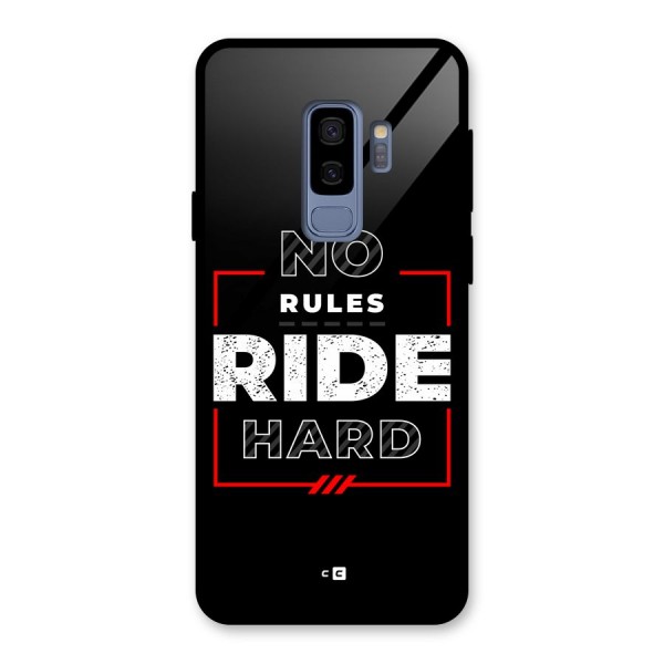 Rules Ride Hard Glass Back Case for Galaxy S9 Plus