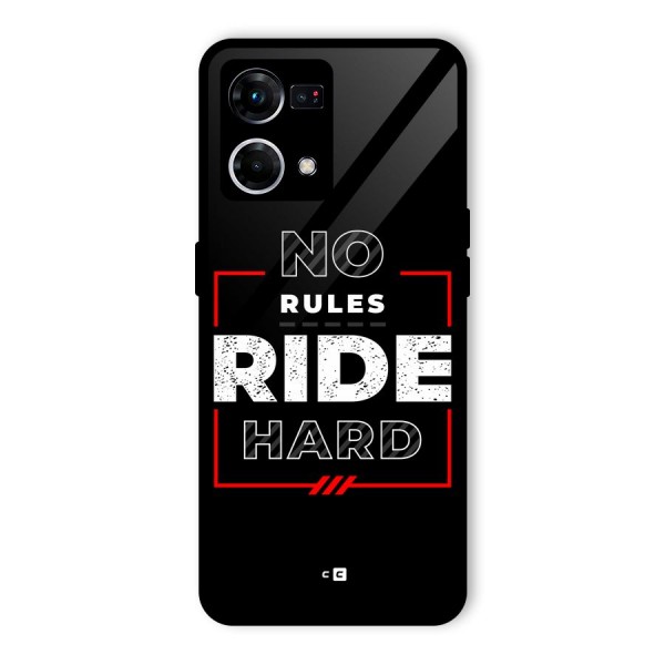 Rules Ride Hard Glass Back Case for Oppo F21 Pro 4G