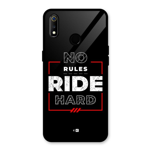 Rules Ride Hard Glass Back Case for Realme 3