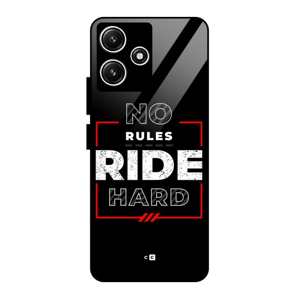 Rules Ride Hard Glass Back Case for Redmi 12 5G